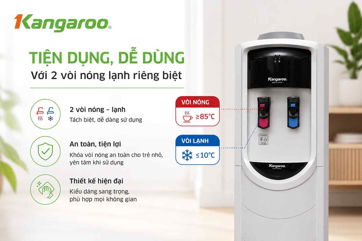 cây nước nóng lạnh Kangaroo KG46 2 chế độ nước tiện lợi